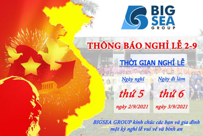 THÔNG BÁO NGHỈ LỄ QUỐC KHÁNH MÙNG 2/9/2021