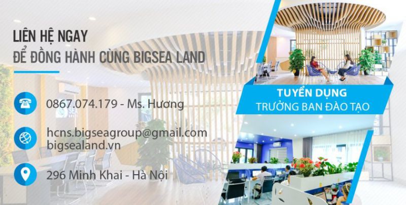 BIGSEA LAND TUYỂN DỤNG TRƯỞNG BAN ĐÀO TẠO THU NHẬP HẤP DẪN