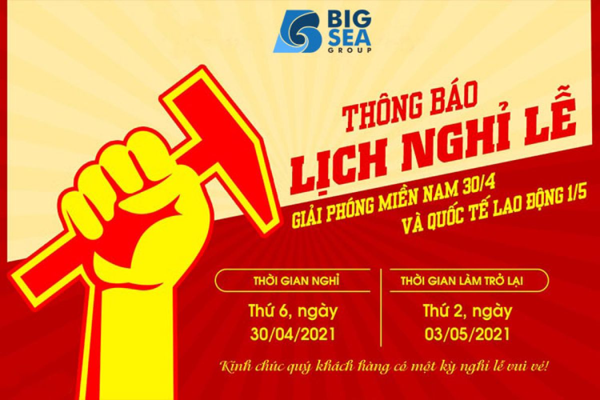 Thông báo lịch nghỉ lễ 30/4 và 1/5