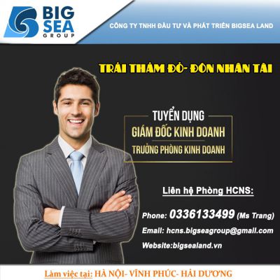 TUYỂN DỤNG GIÁM ĐỐC KINH DOANH VÀ TRƯỞNG PHÒNG KINH DOANH